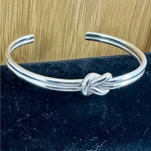 JAMES AVERY Sterling Silver Lovers Knot Cuff Bracelet; RETIRED